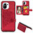 Funda Silicona Carcasa Ultrafina Goma con Magnetico A09 para Xiaomi Mi 11 Lite 4G Rojo