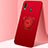 Funda Silicona Carcasa Ultrafina Goma con Magnetico Anillo de dedo Soporte A01 para Huawei Honor 10 Lite Rojo