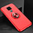 Funda Silicona Carcasa Ultrafina Goma con Magnetico Anillo de dedo Soporte A01 para Huawei Nova 5i Pro Rojo