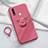 Funda Silicona Carcasa Ultrafina Goma con Magnetico Anillo de dedo Soporte A01 para Oppo A31 Rojo Rosa