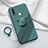 Funda Silicona Carcasa Ultrafina Goma con Magnetico Anillo de dedo Soporte A01 para Oppo A31 Verde