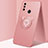 Funda Silicona Carcasa Ultrafina Goma con Magnetico Anillo de dedo Soporte A01 para Oppo A32 Oro Rosa