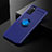 Funda Silicona Carcasa Ultrafina Goma con Magnetico Anillo de dedo Soporte A01 para Oppo A52 Azul