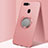 Funda Silicona Carcasa Ultrafina Goma con Magnetico Anillo de dedo Soporte A01 para Oppo A7 Oro Rosa