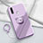 Funda Silicona Carcasa Ultrafina Goma con Magnetico Anillo de dedo Soporte A01 para Oppo A8 Morado