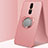 Funda Silicona Carcasa Ultrafina Goma con Magnetico Anillo de dedo Soporte A01 para Oppo A9 Oro Rosa