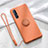 Funda Silicona Carcasa Ultrafina Goma con Magnetico Anillo de dedo Soporte A01 para Oppo Reno3 Pro Naranja