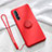 Funda Silicona Carcasa Ultrafina Goma con Magnetico Anillo de dedo Soporte A01 para Oppo Reno3 Pro Rojo