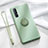 Funda Silicona Carcasa Ultrafina Goma con Magnetico Anillo de dedo Soporte A01 para Oppo Reno3 Pro Verde