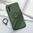 Funda Silicona Carcasa Ultrafina Goma con Magnetico Anillo de dedo Soporte A01 para Oppo Reno5 Pro 5G Verde Noche