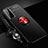 Funda Silicona Carcasa Ultrafina Goma con Magnetico Anillo de dedo Soporte A01 para Samsung Galaxy S21 FE 5G Rojo y Negro