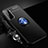 Funda Silicona Carcasa Ultrafina Goma con Magnetico Anillo de dedo Soporte A01 para Samsung Galaxy S23 5G Azul y Negro