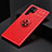 Funda Silicona Carcasa Ultrafina Goma con Magnetico Anillo de dedo Soporte A01 para Samsung Galaxy S24 Ultra 5G Rojo