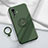 Funda Silicona Carcasa Ultrafina Goma con Magnetico Anillo de dedo Soporte A01 para Vivo X50 5G Verde