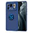 Funda Silicona Carcasa Ultrafina Goma con Magnetico Anillo de dedo Soporte A01 para Xiaomi Mi 11 Ultra 5G Azul