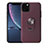 Funda Silicona Carcasa Ultrafina Goma con Magnetico Anillo de dedo Soporte A02 para Apple iPhone 11 Pro Morado