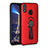 Funda Silicona Carcasa Ultrafina Goma con Magnetico Anillo de dedo Soporte A02 para Huawei Honor 8X Rojo