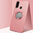 Funda Silicona Carcasa Ultrafina Goma con Magnetico Anillo de dedo Soporte A02 para Huawei Honor Play4T Oro Rosa