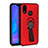 Funda Silicona Carcasa Ultrafina Goma con Magnetico Anillo de dedo Soporte A02 para Huawei Nova 3e Rojo