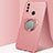 Funda Silicona Carcasa Ultrafina Goma con Magnetico Anillo de dedo Soporte A02 para Oppo A11s Oro Rosa