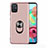 Funda Silicona Carcasa Ultrafina Goma con Magnetico Anillo de dedo Soporte A02 para Samsung Galaxy A51 5G Oro Rosa