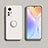Funda Silicona Carcasa Ultrafina Goma con Magnetico Anillo de dedo Soporte A02 para Xiaomi Mi 12 5G Blanco