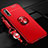 Funda Silicona Carcasa Ultrafina Goma con Magnetico Anillo de dedo Soporte A03 para Huawei Honor 9X Rojo