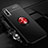 Funda Silicona Carcasa Ultrafina Goma con Magnetico Anillo de dedo Soporte A03 para Huawei Honor 9X Rojo y Negro