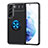 Funda Silicona Carcasa Ultrafina Goma con Magnetico Anillo de dedo Soporte A03 para Samsung Galaxy S21 Plus 5G Azul y Negro