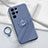 Funda Silicona Carcasa Ultrafina Goma con Magnetico Anillo de dedo Soporte A03 para Samsung Galaxy S21 Ultra 5G Gris Lavanda