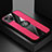 Funda Silicona Carcasa Ultrafina Goma con Magnetico Anillo de dedo Soporte A04 para Apple iPhone 13 Mini Rojo