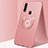 Funda Silicona Carcasa Ultrafina Goma con Magnetico Anillo de dedo Soporte A04 para Oppo A31 Oro Rosa