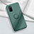 Funda Silicona Carcasa Ultrafina Goma con Magnetico Anillo de dedo Soporte A04 para Oppo A72 Verde