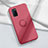 Funda Silicona Carcasa Ultrafina Goma con Magnetico Anillo de dedo Soporte A04 para Oppo A92 Rojo Rosa