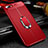 Funda Silicona Carcasa Ultrafina Goma con Magnetico Anillo de dedo Soporte A04 para Oppo AX5 Rojo