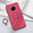 Funda Silicona Carcasa Ultrafina Goma con Magnetico Anillo de dedo Soporte A04 para Vivo Nex 3S Rojo Rosa