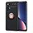 Funda Silicona Carcasa Ultrafina Goma con Magnetico Anillo de dedo Soporte A05 para Xiaomi Mi 12 5G Oro y Negro