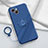 Funda Silicona Carcasa Ultrafina Goma con Magnetico Anillo de dedo Soporte A06 para Apple iPhone 15 Azul