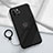 Funda Silicona Carcasa Ultrafina Goma con Magnetico Anillo de dedo Soporte A06 para Apple iPhone 15 Pro Max Negro