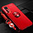 Funda Silicona Carcasa Ultrafina Goma con Magnetico Anillo de dedo Soporte A06 para Xiaomi Mi 12 5G Rojo