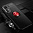 Funda Silicona Carcasa Ultrafina Goma con Magnetico Anillo de dedo Soporte A06 para Xiaomi Mi 12 5G Rojo y Negro