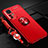 Funda Silicona Carcasa Ultrafina Goma con Magnetico Anillo de dedo Soporte A06 para Xiaomi Mi 12 Lite 5G Rojo