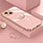 Funda Silicona Carcasa Ultrafina Goma con Magnetico Anillo de dedo Soporte A08 para Apple iPhone 14 Oro Rosa