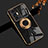 Funda Silicona Carcasa Ultrafina Goma con Magnetico Anillo de dedo Soporte AN2 para Vivo X70 Pro+ Plus 5G Negro