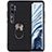 Funda Silicona Carcasa Ultrafina Goma con Magnetico Anillo de dedo Soporte D04 para Xiaomi Mi Note 10 Pro Negro