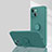 Funda Silicona Carcasa Ultrafina Goma con Magnetico Anillo de dedo Soporte G01 para Apple iPhone 15 Verde