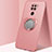 Funda Silicona Carcasa Ultrafina Goma con Magnetico Anillo de dedo Soporte G01 para Xiaomi Redmi Note 9 Oro Rosa