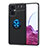 Funda Silicona Carcasa Ultrafina Goma con Magnetico Anillo de dedo Soporte JM1 para OnePlus Nord N20 5G Azul y Negro