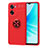 Funda Silicona Carcasa Ultrafina Goma con Magnetico Anillo de dedo Soporte JM1 para OnePlus Nord N20 SE Rojo