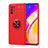 Funda Silicona Carcasa Ultrafina Goma con Magnetico Anillo de dedo Soporte JM1 para Oppo A95 5G Rojo